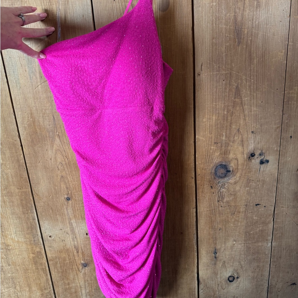 Vibrant Pink Ruched Dress